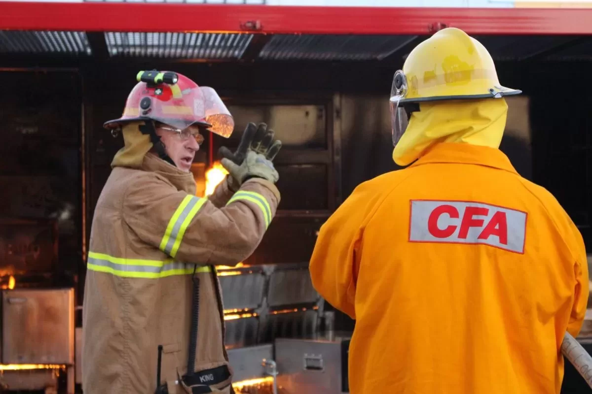 Firefighters from Yallourn North Urban Fire Brigade