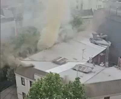 Smoke issuing from a building in Kings Cross, Sydney