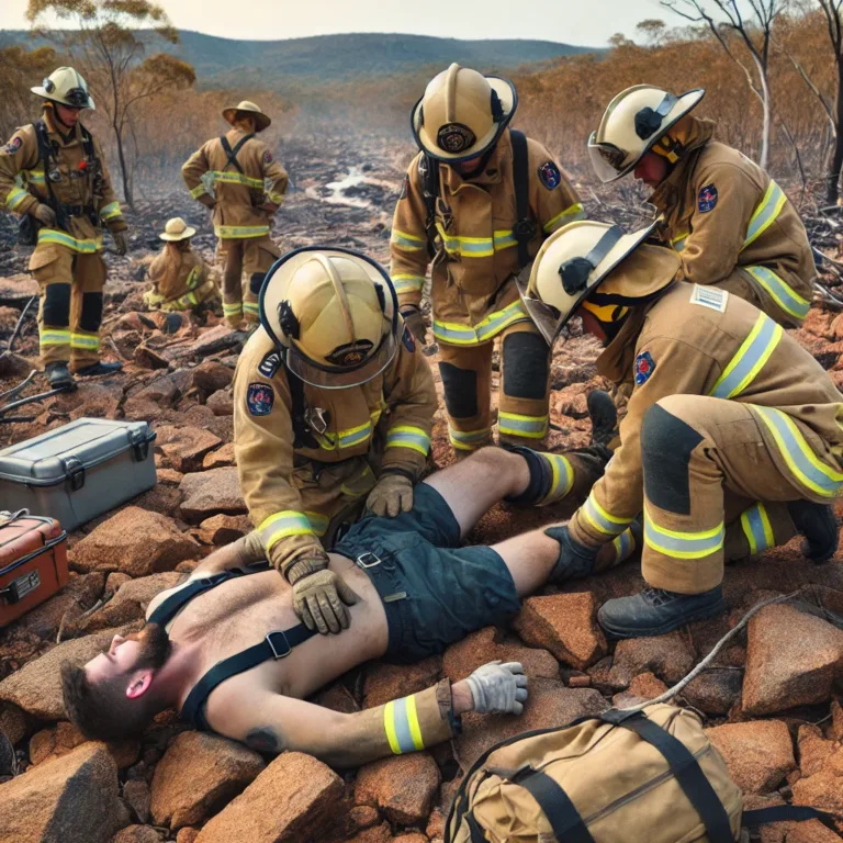 Firefighter Falls and Breaks Leg